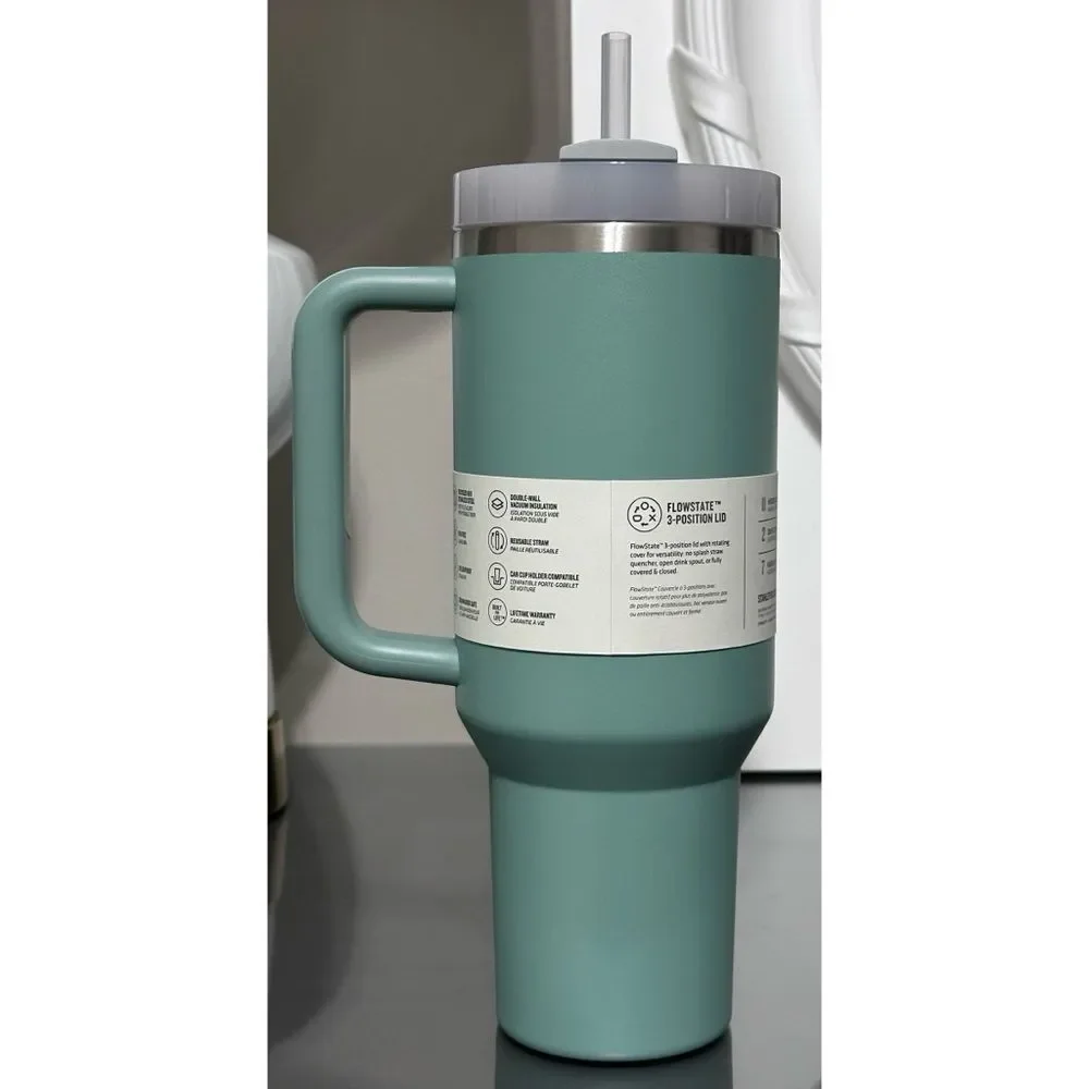 Stanley‎ Quencher H2.0 FlowState Tumbler 40oz, EUCALYPTUS GREEN - Picture 2 of 4